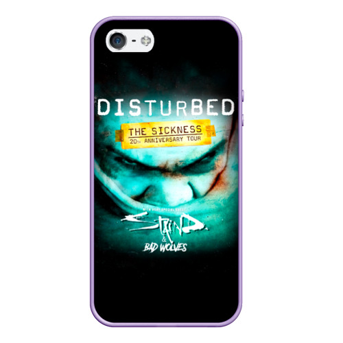 Чехол для iPhone 5/5S матовый The Sickness - Disturbed, цвет светло-сиреневый