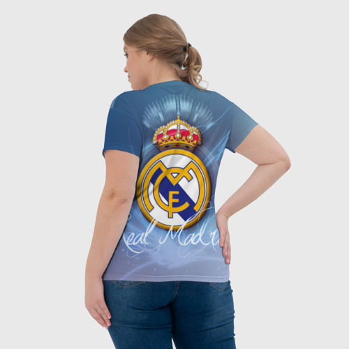 Женская футболка 3D с принтом FC Реал Мадрид, вид сзади #2