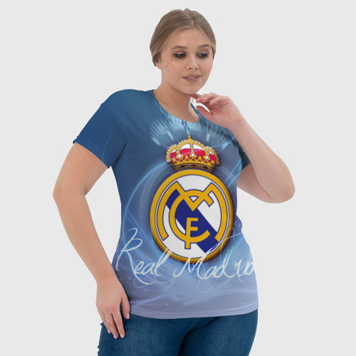 Женская футболка 3D с принтом FC Реал Мадрид, фото #4
