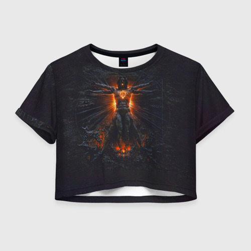 Женская футболка Crop-top 3D Clayman - In Flames, цвет 3D печать