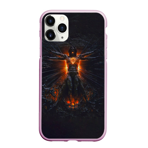 Чехол для iPhone 11 Pro Max матовый Clayman - In Flames, цвет розовый