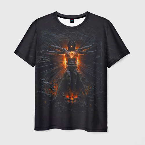 Мужская футболка с принтом Clayman - In Flames, вид спереди №1