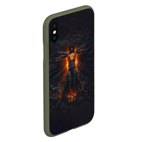 Чехол для iPhone XS Max матовый Clayman - In Flames, цвет темно-зеленый - фото 3