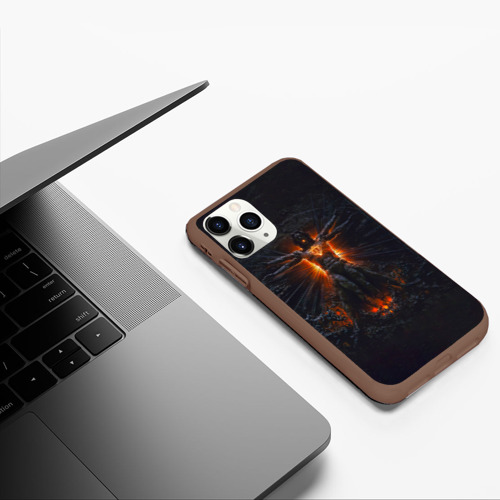 Чехол для iPhone 11 Pro матовый Clayman - In Flames, цвет коричневый - фото 5
