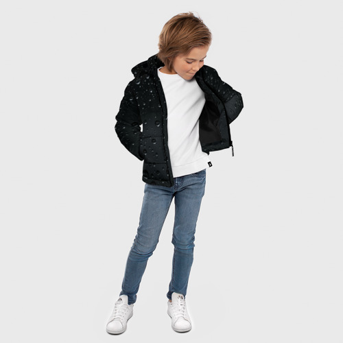 Зимняя куртка для мальчиков 3D Ночной дождь, цвет черный - фото 5