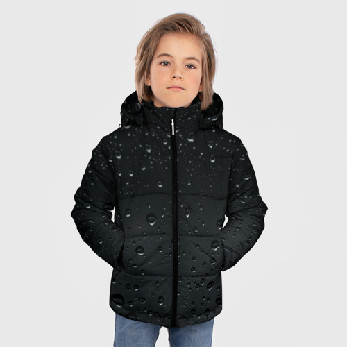 Зимняя куртка для мальчиков 3D Ночной дождь, цвет черный - фото 3