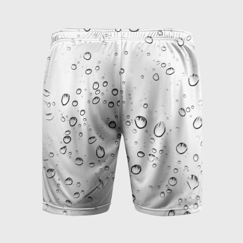 Мужские шорты спортивные с принтом Утренний дождь, вид сзади #1