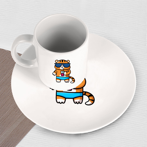 Набор: тарелка + кружка Веселый тигренок - фото 3