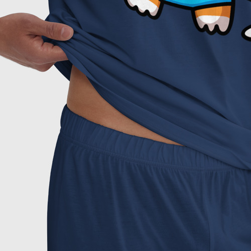 Мужская пижама хлопок Веселый тигренок, цвет темно-синий - фото 6