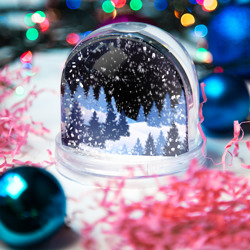 Игрушка Снежный шар Снежная ночь в зимнем лесу - фото 2
