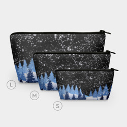 Косметичка 3D Снежная ночь в зимнем лесу - фото 2