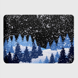Картхолдер с принтом Снежная ночь в зимнем лесу - фото 2