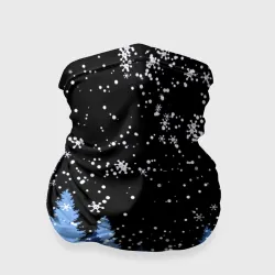 Бандана-труба 3D Снежная ночь в зимнем лесу