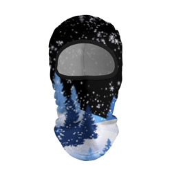 Балаклава маска Снежная ночь в зимнем лесу