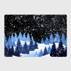 Магнитный плакат 3Х2 Снежная ночь в зимнем лесу