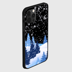 Чехол для iPhone 12 Pro Снежная ночь в зимнем лесу - фото 2