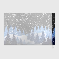 Флаг 3D Снежная ночь в зимнем лесу - фото 2