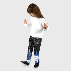 Детские брюки 3D Снежная ночь в зимнем лесу - фото 2