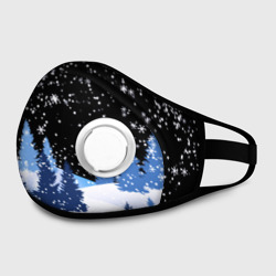 Маска из неопрена Снежная ночь в зимнем лесу