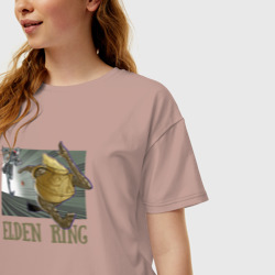 Женская футболка хлопок Oversize Elden Ring Pot Горшок - фото 2