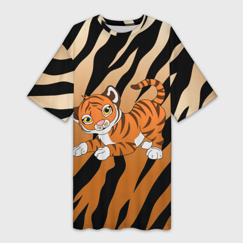 Платье-футболка 3D Тигр 2022 | НОВЫЙ ГОД