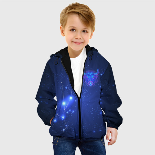 Детская куртка 3D Знак зодиака - Телец, цвет черный - фото 3