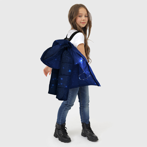 Зимняя куртка для девочек 3D с принтом Знак зодиака - Скорпион, фото #4