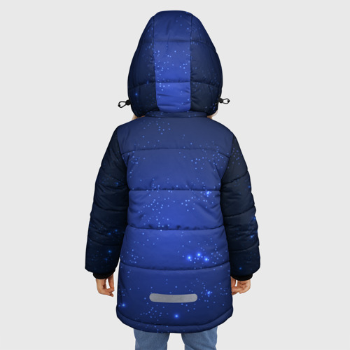 Зимняя куртка для девочек 3D с принтом Знак зодиака - Скорпион, вид сзади #2