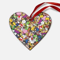Деревянная игрушка Сердце Mario - all Stars
