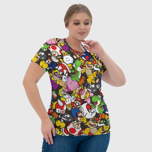Женская футболка 3D с принтом Mario - ALL STARS, фото #4