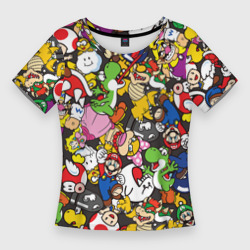 Женская футболка 3D Slim Mario - all Stars