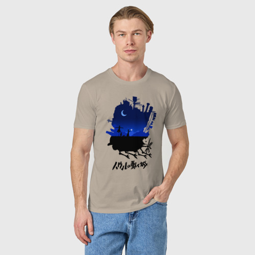 Мужская футболка хлопок Walking castle, цвет миндальный - фото 3