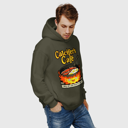 Мужское худи Oversize хлопок Calcifer cook, цвет хаки - фото 7