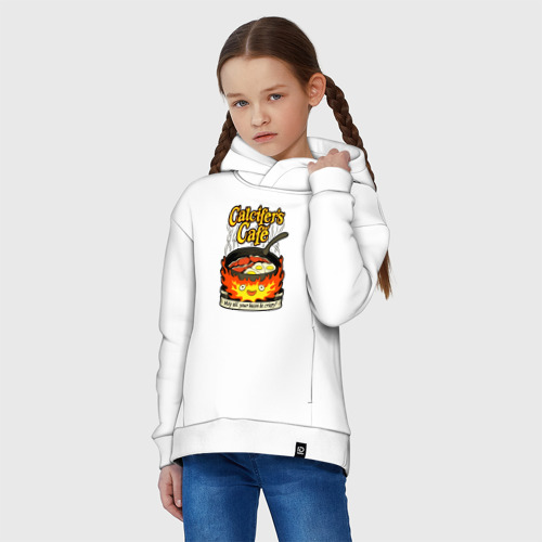 Детское худи Oversize хлопок Calcifer cook, цвет белый - фото 3