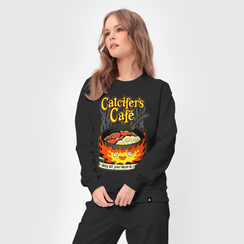 Женский костюм хлопок Calcifer cook, цвет черный - фото 5