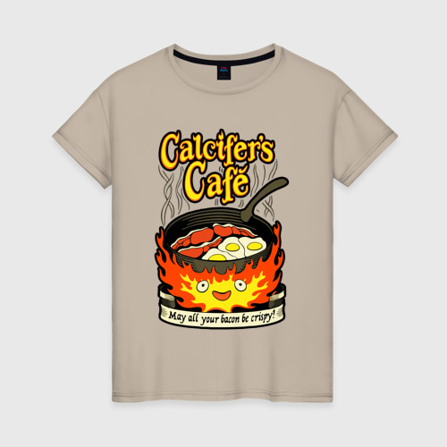Женская футболка хлопок Calcifer cook, цвет миндальный