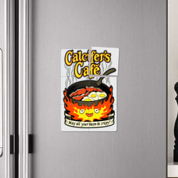 Плакат с принтом Calcifer cook для любого человека, вид спереди №4. Цвет основы: белый