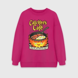 Женский свитшот oversize без начеса хлопок Calcifer cook