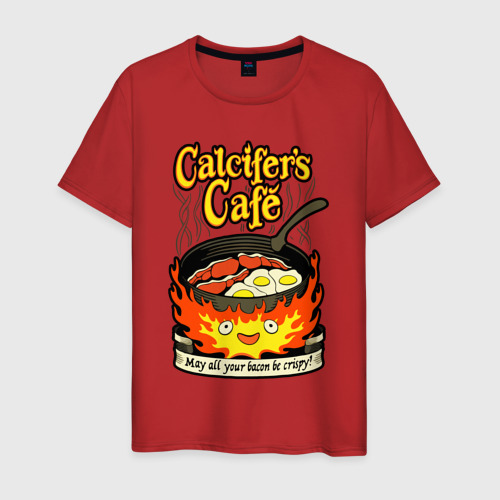 Мужская футболка хлопок Calcifer cook, цвет красный