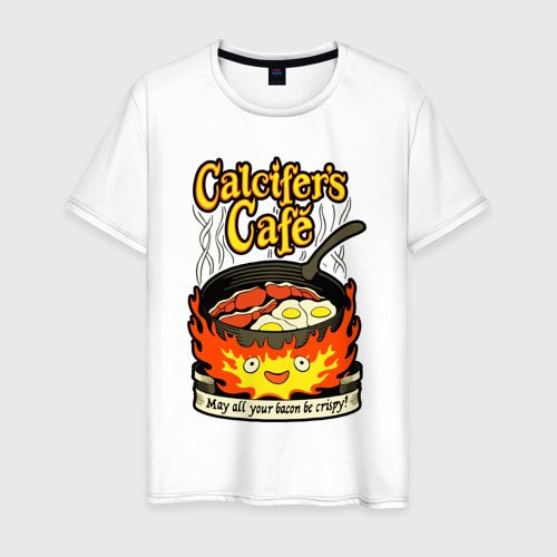 Мужская футболка хлопок Calcifer cook, цвет белый