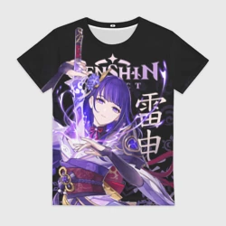 Женская футболка 3D Сёгун Райдэн Genshin Impact