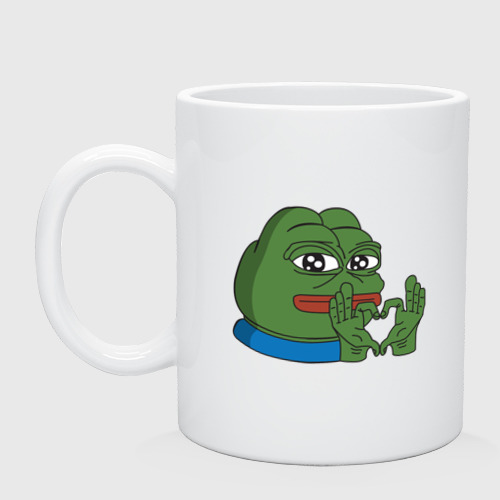 Кружка керамическая Pepe, pepe love, Пепе лове, цвет белый