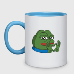 Кружка двухцветная Pepe, pepe love, Пепе лове