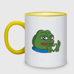 Кружка двухцветная Pepe, pepe love, Пепе лове