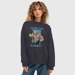 Женский свитшот oversize без начеса хлопок Силовой Алхимик - фото 2