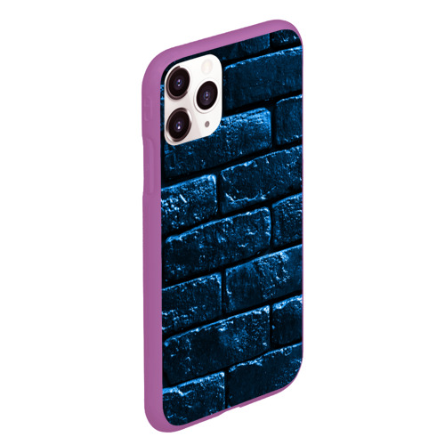 Чехол для iPhone 11 Pro Max матовый Неоновая, кирпичная стена, цвет фиолетовый - фото 3