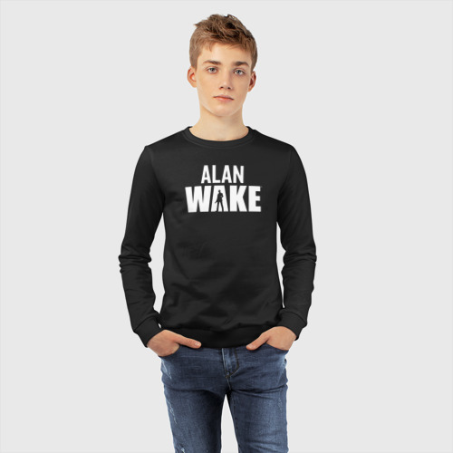 Детский свитшот хлопок Alan Wake Алан Уэйк, цвет черный - фото 7