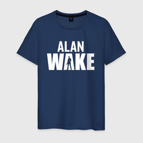 Мужская футболка хлопок с принтом Alan Wake \ Алан Уэйк, вид спереди #2