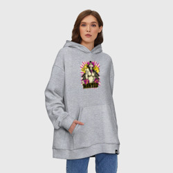 Худи SuperOversize хлопок Девушка ковбой с картами - фото 2