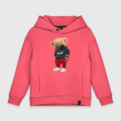 Детское худи Oversize хлопок Крутой медвежонок в спортивках